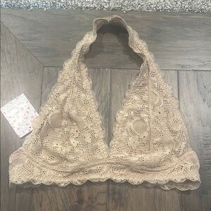 NWT Free People Lace Halter Bralette Sz M